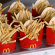 Nine containers of McDonald's french fries